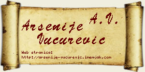 Arsenije Vučurević vizit kartica